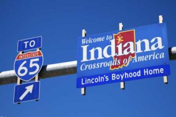 Welcome to Indiana road sign